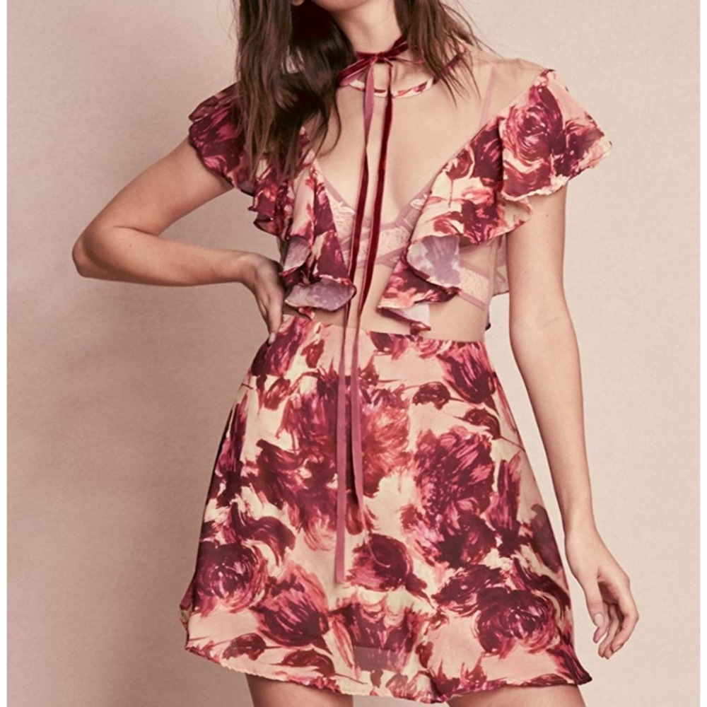 For Love & Lemons Wild Rose Ruffle Mini